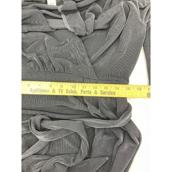 Coldwater Creek Petite Black 3/4 Sleeve Belted Stretch Wrap Dress Size PM - Picture 11 of 14